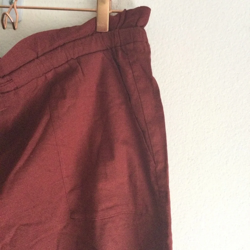 TORRID NWT DRAWSTRING PAPERBAG WAIST MID SHORT LINEN Sz 1X 14-16